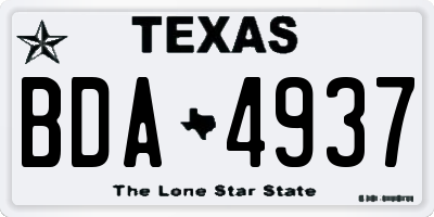 TX license plate BDA4937