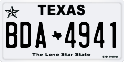 TX license plate BDA4941