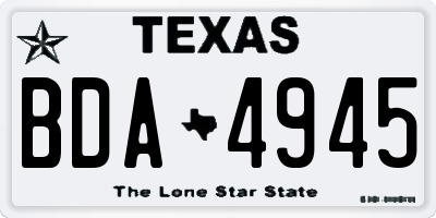 TX license plate BDA4945