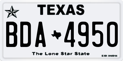 TX license plate BDA4950