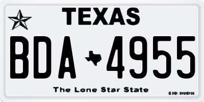 TX license plate BDA4955