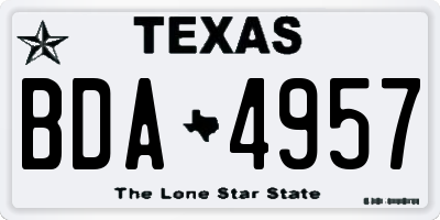 TX license plate BDA4957