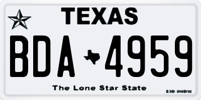 TX license plate BDA4959