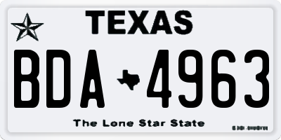 TX license plate BDA4963