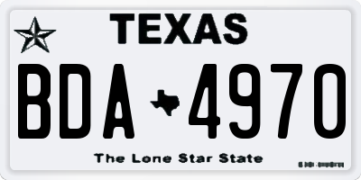 TX license plate BDA4970