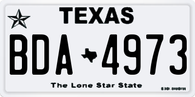 TX license plate BDA4973