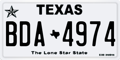 TX license plate BDA4974