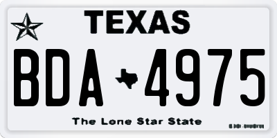 TX license plate BDA4975