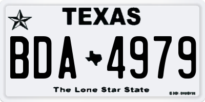 TX license plate BDA4979
