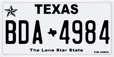 TX license plate BDA4984