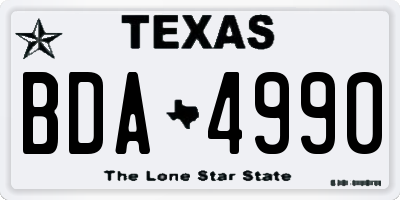 TX license plate BDA4990