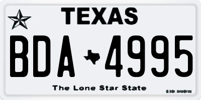 TX license plate BDA4995