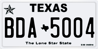 TX license plate BDA5004