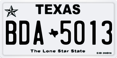 TX license plate BDA5013