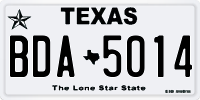 TX license plate BDA5014