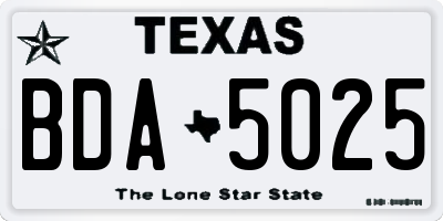 TX license plate BDA5025