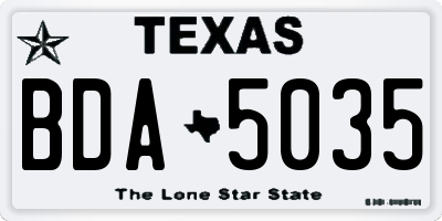 TX license plate BDA5035