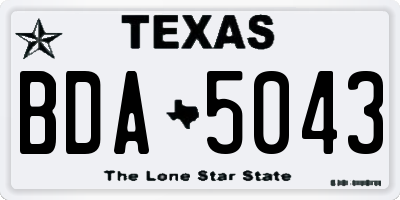 TX license plate BDA5043