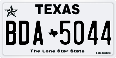 TX license plate BDA5044