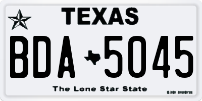 TX license plate BDA5045