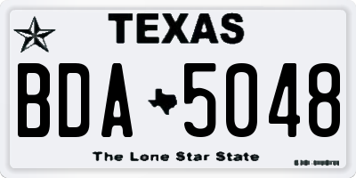 TX license plate BDA5048