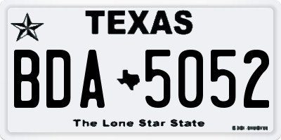 TX license plate BDA5052