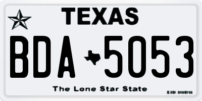 TX license plate BDA5053