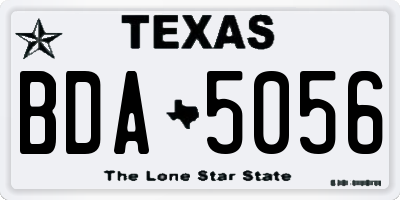 TX license plate BDA5056