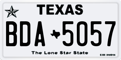TX license plate BDA5057