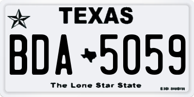 TX license plate BDA5059