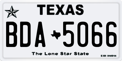 TX license plate BDA5066