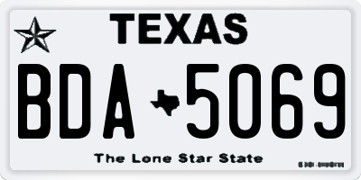TX license plate BDA5069