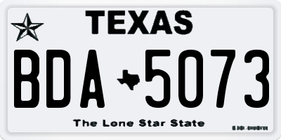 TX license plate BDA5073