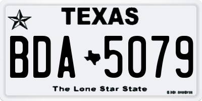 TX license plate BDA5079