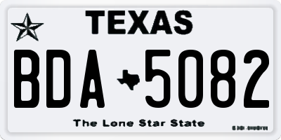 TX license plate BDA5082