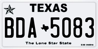 TX license plate BDA5083
