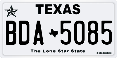 TX license plate BDA5085