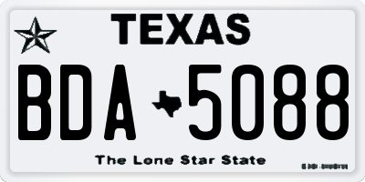 TX license plate BDA5088