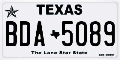 TX license plate BDA5089