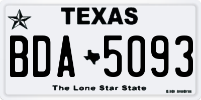 TX license plate BDA5093