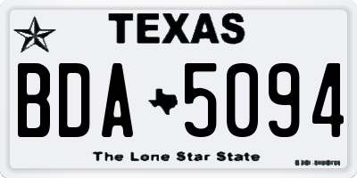 TX license plate BDA5094