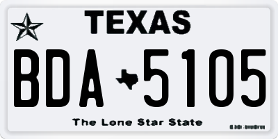TX license plate BDA5105