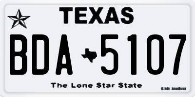 TX license plate BDA5107