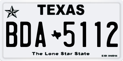 TX license plate BDA5112
