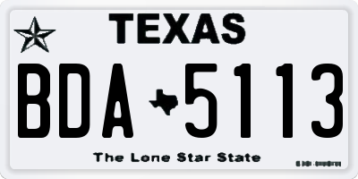 TX license plate BDA5113