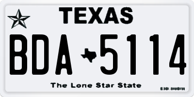 TX license plate BDA5114