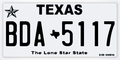 TX license plate BDA5117