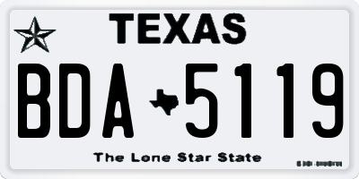 TX license plate BDA5119