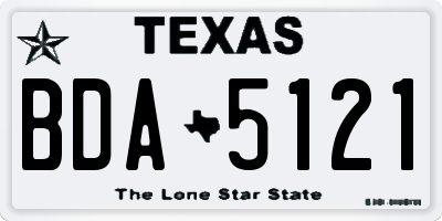TX license plate BDA5121