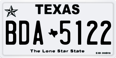 TX license plate BDA5122